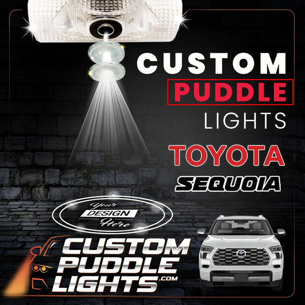 Custom Puddle Lights Custom LED Courtesy Door Projector Puddle Lights for Toyota Sequoia 2007-2026 Custom Design + 1 Pair 2 Doors