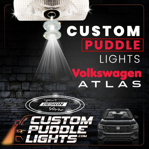 Custom Puddle Lights Custom LED Courtesy Door Projector Puddle Lights for Volkswagen Atlas/Atlas Cross Sport/Teramon 2017-2026 Custom Design + 1 Pair 2 Doors