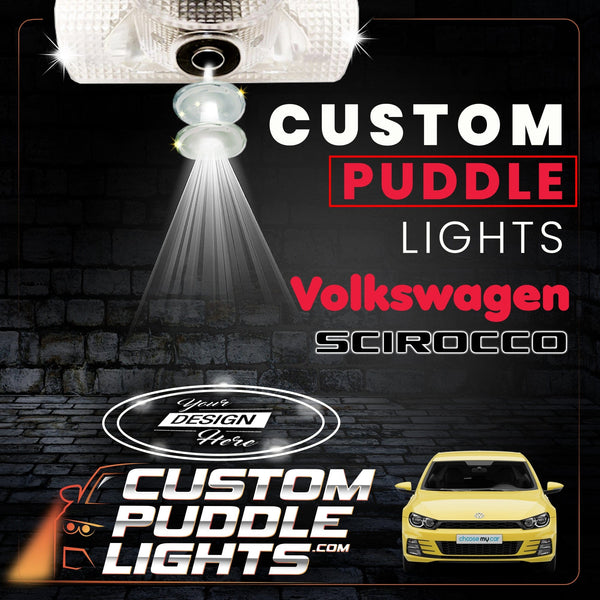 Custom Puddle Lights Custom LED Courtesy Door Projector Puddle Lights for Volkswagen Scirocco 2009-2017 Custom Design + 1 Pair 2 Doors