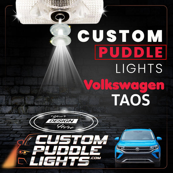 Custom Puddle Lights Custom LED Courtesy Door Projector Puddle Lights for Volkswagen Taos/Tharu 2020–2026 Custom Design + 1 Pair 2 Doors