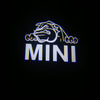 Custom Puddle Lights Mini Clubman Premium Puddle Lights Multiple Designs 2007-2024 Mini Wording + Animal 1 Set - 2 Doors