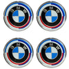 Custom Puddle LightsPremium LED Floating Wheel Logo Hub Caps Multiple Design for BMW 50 Years Jahre Logo / White / 56mm