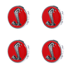 Custom Puddle Lights Premium LED Floating Wheel Logo Hub Caps Multiple Design for Ford Mustang Shelby Logo（Red ） / White / 54 mm