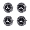 Custom Puddle Lights Premium LED Floating Wheel Logo Hub Caps Multiple Design for Mercedes Benz Mercedes Benz Black Logo（Small Buckle） / White / 74.5mm