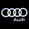 custompuddlelights Audi A1 / S1 Premium Puddle Lights Multiple Designs 2010 - 2018 Audi Rings + Audi Word 1 set - 2 doors