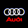 custompuddlelights Audi A1 / S1 Premium Puddle Lights Multiple Designs 2010 - 2018 Audi Rings + Classic Logo 1 set - 2 doors