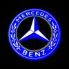 custompuddlelights Mercedes-Benz A-Class Premium Puddle Lights Multiple Designs 2013-2024 Mercedes Benz logo + Blue 1 Set - 2 Doors / X164 GL-Class 2006-2012