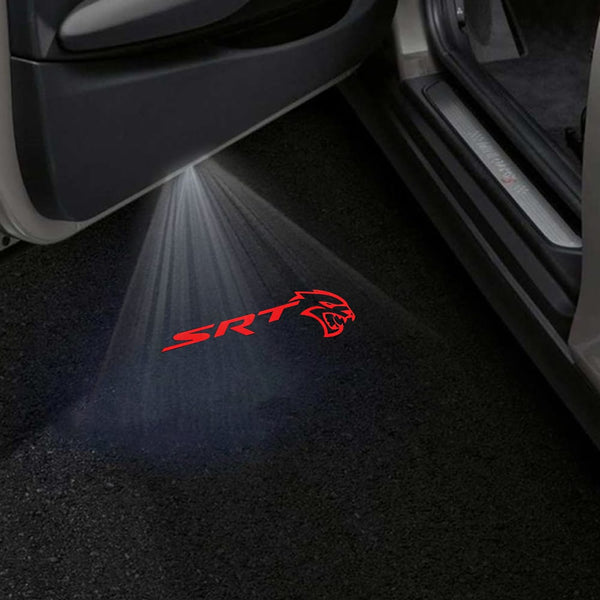 Dodge Dodge Avenger Premium Door Puddle Lights Various Designs 2007-2014 SRT Hellcat Logo Red - 1 Pair - 2 Doors
