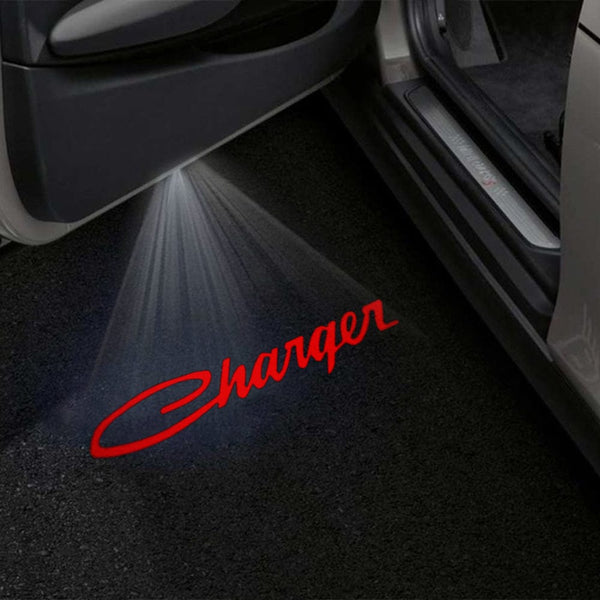 Charger Script Wording Red - 1 Pair - 2 Doors