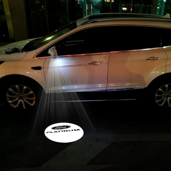 Ford Ford Edge Premium Side Wing Mirror Puddle Lights Multiple Designs 2007-2025 Ford Platinum Logo - 1 Set - 2 Lights