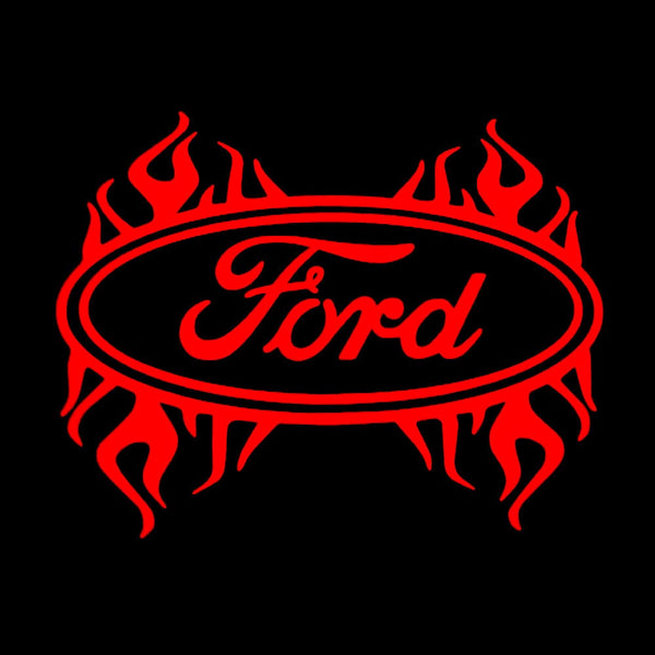 Ford Ford Escape MK3 Premium Side Wing Mirror Puddle Lights Multiple Designs 2013-2019 Ford Fire Red Logo - 1 Set - 2 Lights