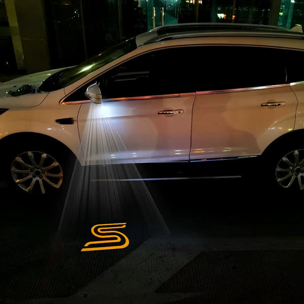 Ford Ford Escape MK3 Premium Side Wing Mirror Puddle Lights Multiple Designs 2013-2019 S Orange - 1 Set - 2 Lights