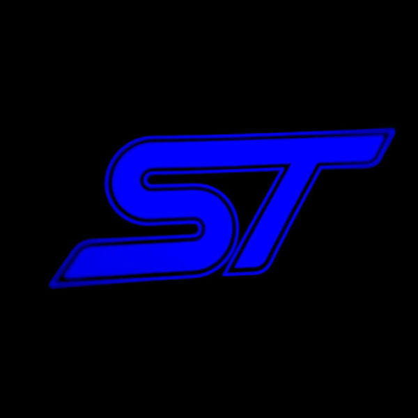 Ford Ford Escape MK3 Premium Side Wing Mirror Puddle Lights Multiple Designs 2013-2019 ST Blue + Blue Outline Word - 1 Set - 2 Lights