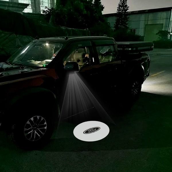Ford Ford F150 12th Gen Premium Side Wing Mirror Puddle Lights Various Designs 2009-2014 Ford Logo 4 - 1 Pair 2 Side Mirror Lights