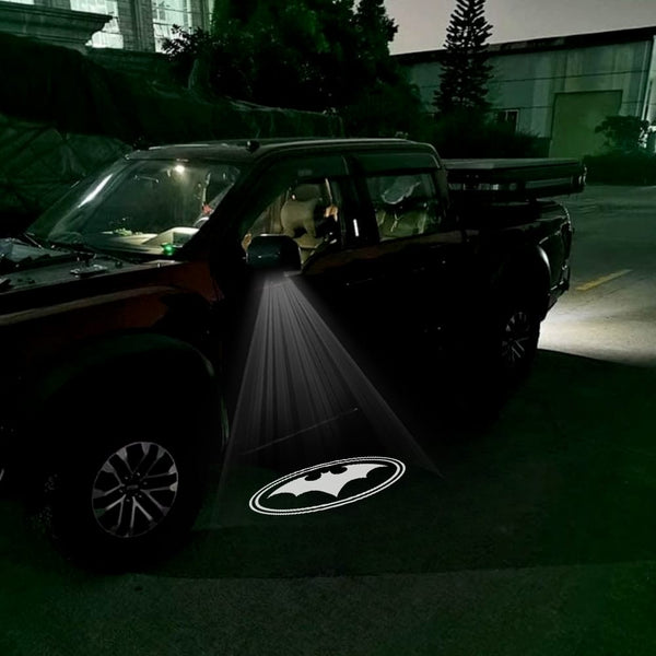 White Batman Logo - 1 Pair 2 Side Mirror Lights