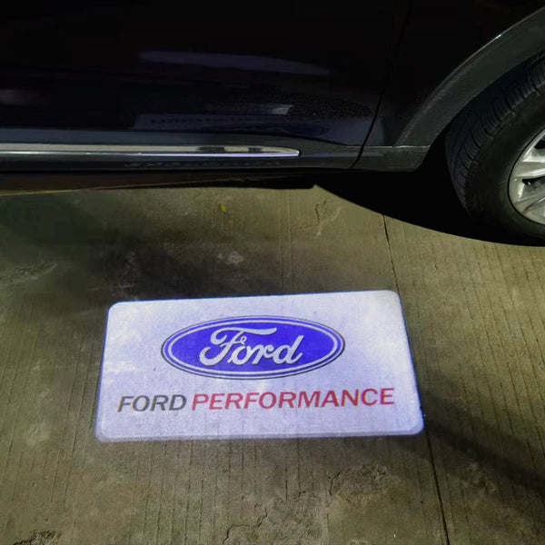 Ford Logo With Ford Performance Word - 1 Pair 2 Side Mirror Lights