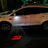 Ford Ford Focus MK4 Premium Side Wing Mirror Puddle Lights Multiple Designs 2018-2025 ST Red With Red Outline Word - 1 Set - 2 Lights
