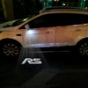 RS White With White Outline Word - 1 Pair 2 Side Mirror Lights
