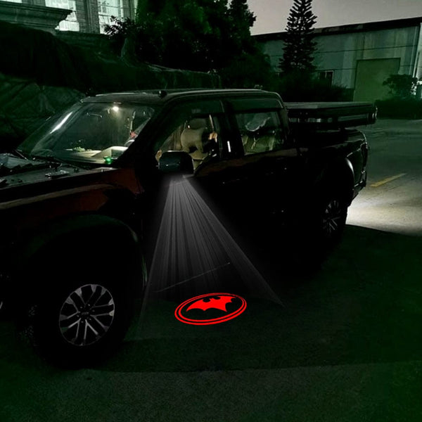 Red Batman Logo - 1 Pair 2 Side Mirror Lights