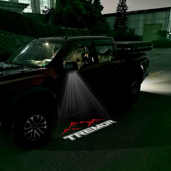 Ford Ford Ranger Premium Side Wing Mirror Puddle Lights Multiple Designs 2015-2022 TREMOR RED MOUNTAINS - 1 Pair 2 Side Mirror Lights