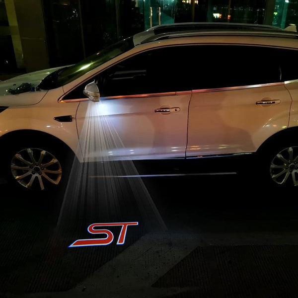 ST Red With White Outline Word - 1 Pair 2 Side Mirror Lights