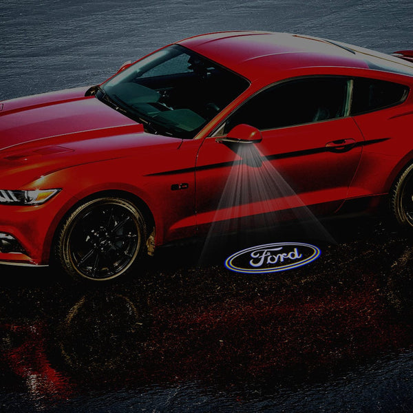 Ford White Logo - 1 Pair 2 Side Mirror Lights