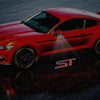 Ford LED Side Mirror MACH1 Projector Puddle Lights Pair for Ford Mustang 2013-2025 ST Red With White Outline - 1 Pair 2 Side Mirror Lights