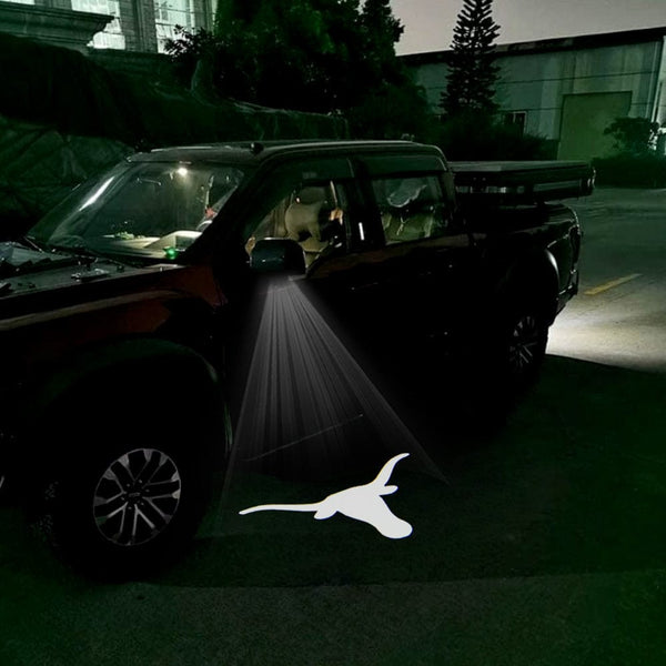Ford LED Side Mirror Projector Puddle Welcome Lights for Ford F150 RAPTOR - 2015-2025 Texas Longhorn Logo - 1 Pair 2 Side Mirror Lights