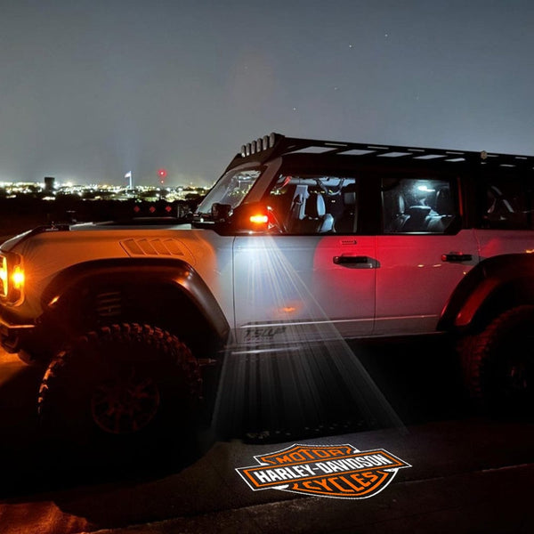 Ford Premium LED Side Mirror Projector Puddle Approach Lights for Ford Bronco 2021-2026 Motor Harley-Davidson Cycles - 1 Pair 2 Side Mirror Lights