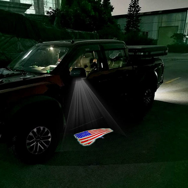 American Flag 1 - 1 Pair 2 Side Mirror Lights