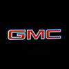 GMC GMC Sierra Premium Side Wing Mirror Puddle Lights Multiple Designs 2014-2025 GMC Red With White Outline - 1 Set - 2 Lights / GMC Sierra 1500 - 2014-2025