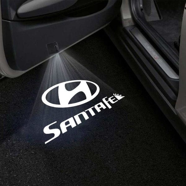 Hyundai Hyundai Santa Fe 1st/2nd Gen Door Stick On Puddle Lights Multiple Designs 2000-2012 Hyundai Santa Fe Logo - 1 Set - 2 Doors