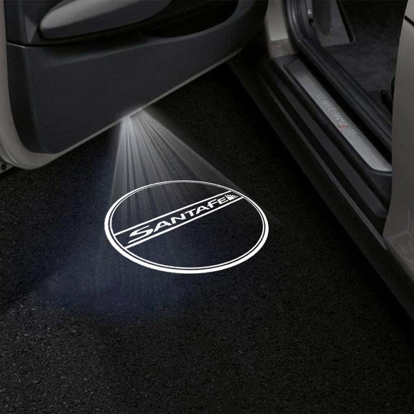 Hyundai Hyundai Santa Fe 3rd Gen (DM) Premium Puddle Lights Multiple Designs 2013–2018 SANTA FE Logo 2 - 1 Set - 2 Doors