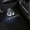 Infinity Infiniti FX Series 2nd Gen Premium Puddle Lights Multiple Designs 2008-2019 Infiniti Logo White - 1 Set - 2 Doors / Infiniti FX Series QX70 2013-2019