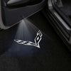 Jeep Chevrolet Corvette Universal Door Stick On Puddle Lights Various Designs Corvette Logo 1 - 1 Pair 2 Doors