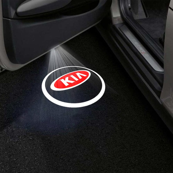 KIA KIA K5 4th Gen JF Premium Puddle Lights Multiple Designs 2016–2020 KIA Logo With Circle Red - 1 Set - 2 Doors
