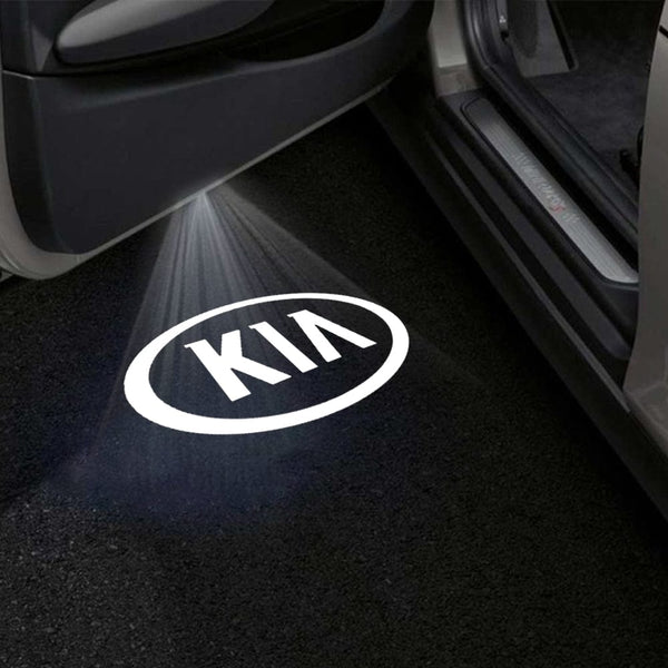 KIA KIA Optima 4th Gen JF Premium Puddle Lights Multiple Designs 2016–2020 KIA Logo White - 1 Set - 2 Doors