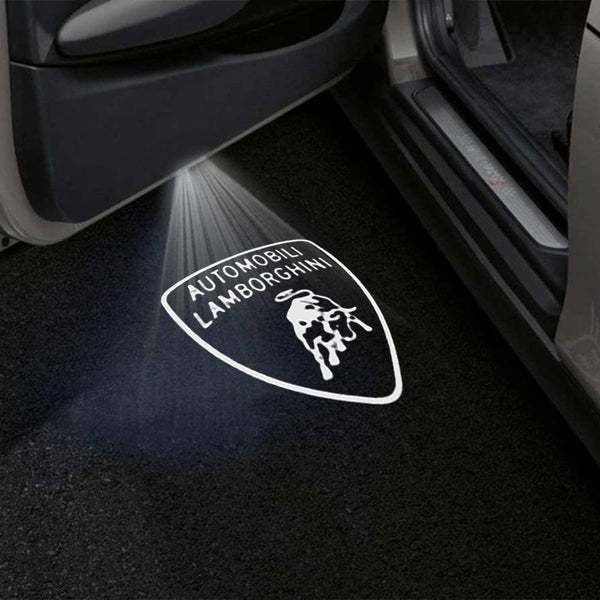 Lamborghini Logo With Automobili Word - 1 Pair - 2 Doors