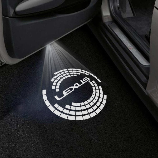 LEXUS Lexus GS 4th Gen Premium Puddle Lights Multiple Designs 2012-2020 Lexus Wording With Dotted Circle - 1 Set - 2 Doors