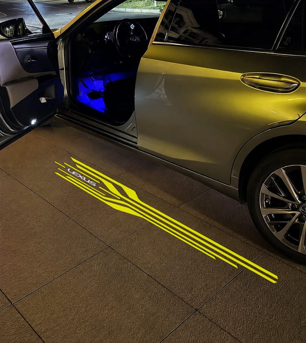 LEXUS Lexus GX 3rd Gen Premium Door Puddle Lights Various Designs 2024–2025 Lexus Yellow Meteor Curtain Light - 1 Pair 2 Doors