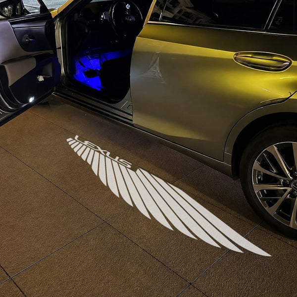 LEXUS Lexus TX 550h+ Premium Door Puddle Lights Various Designs 2024-2026 Lexus Wing Logo White With Curtain Light - 1 Pair 2 Doors