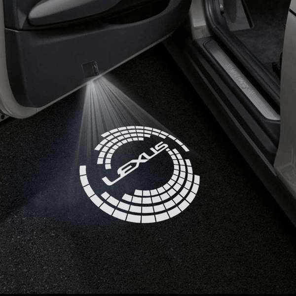 LEXUS Lexus Universal Door Stick On Puddle Lights Multiple Designs Lexus Logo 6 - 1 Pair 2 Doors