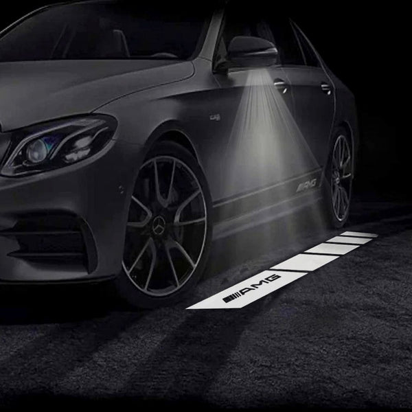 Mercedes Benz Mercedes-Benz A-Class 3rd Gen W176 Premium Side Wing Mirror Puddle Lights Multiple Designs 2013-2018 AMG With Bar - 1 Set - 2 Doors
