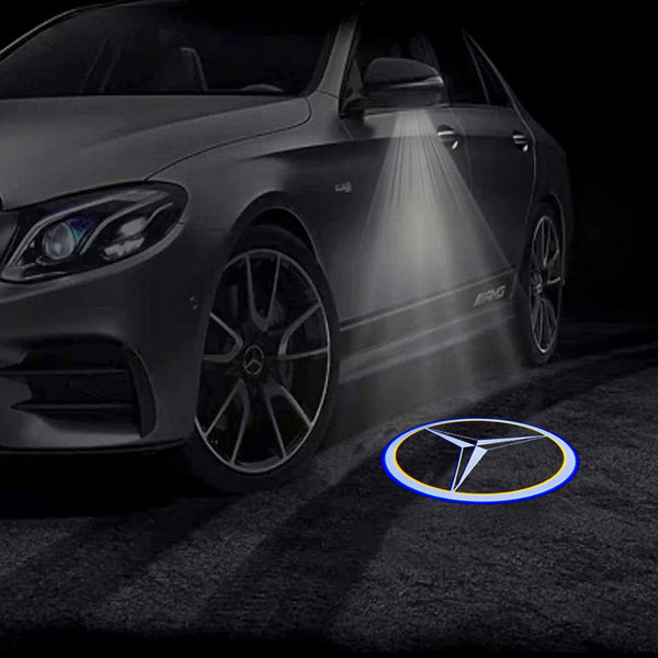 Mercedes Benz Mercedes-Benz A-Class 3rd Gen W176 Premium Side Wing Mirror Puddle Lights Multiple Designs 2013-2018 Mercedes Benz Logo - 1 Set - 2 Doors