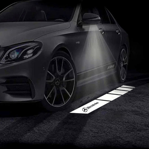 Mercedes Benz Mercedes-Benz A-Class 3rd Gen W176 Premium Side Wing Mirror Puddle Lights Multiple Designs 2013-2018 Mercedes-Benz With Bar - 1 Set - 2 Doors
