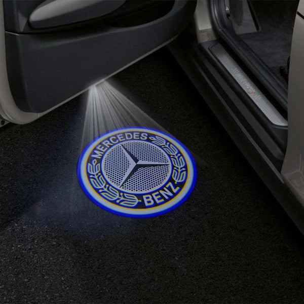 Mercedes Benz Logo White - 1 Pair 2 Doors