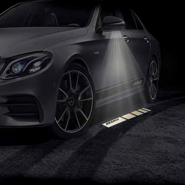 Mercedes Benz Mercedes-Benz S-Class W222 Premium Side Wing Mirror Puddle Lights Multiple Designs 2014-2020 Brabus Bar Logo - 1 Pair 2 Side Mirror Lights