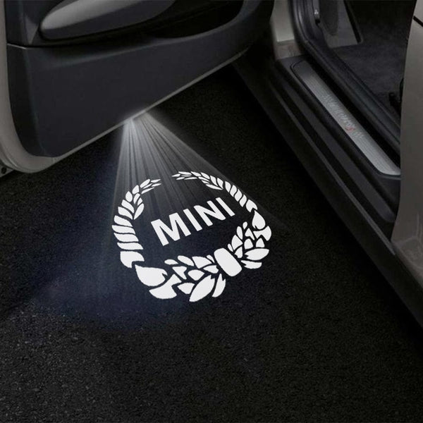 Mini Mini Clubvan Premium Puddle Lights Multiple Designs 2012-2014 Mini Logo 3 Style - 1 Set - 2 Doors