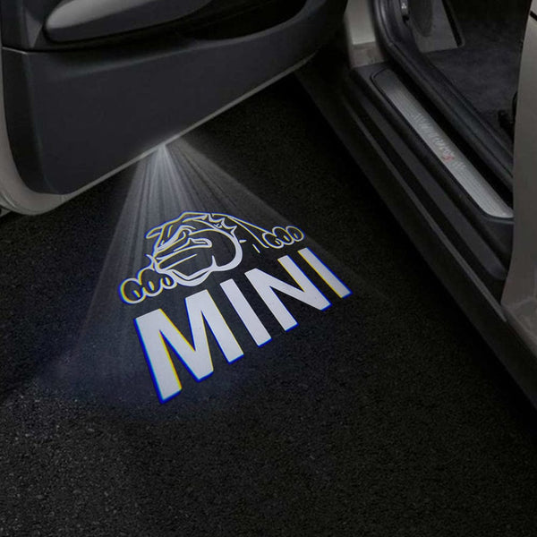 Mini Mini Cooper Premium Puddle Lights Multiple Designs 2001–2025 Mini Word With Animal - 1 Set - 2 Doors