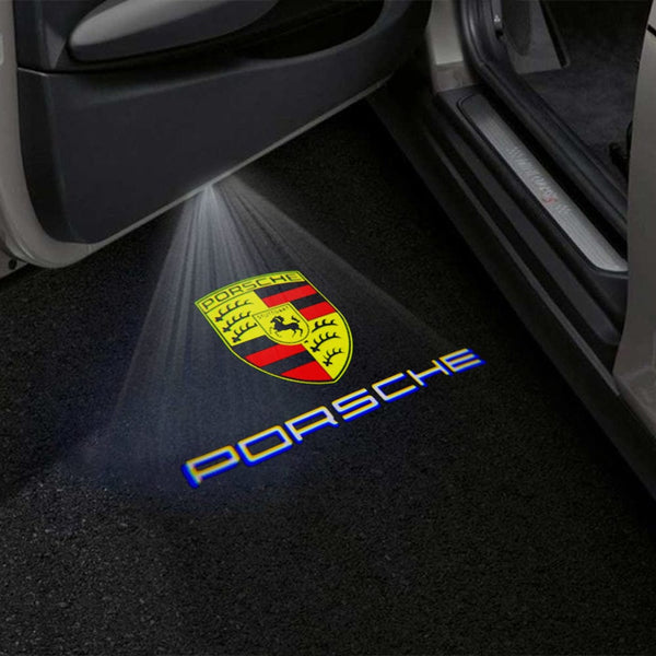 Porsche Logo Crest With Word - 1 Pair - 2 Doors